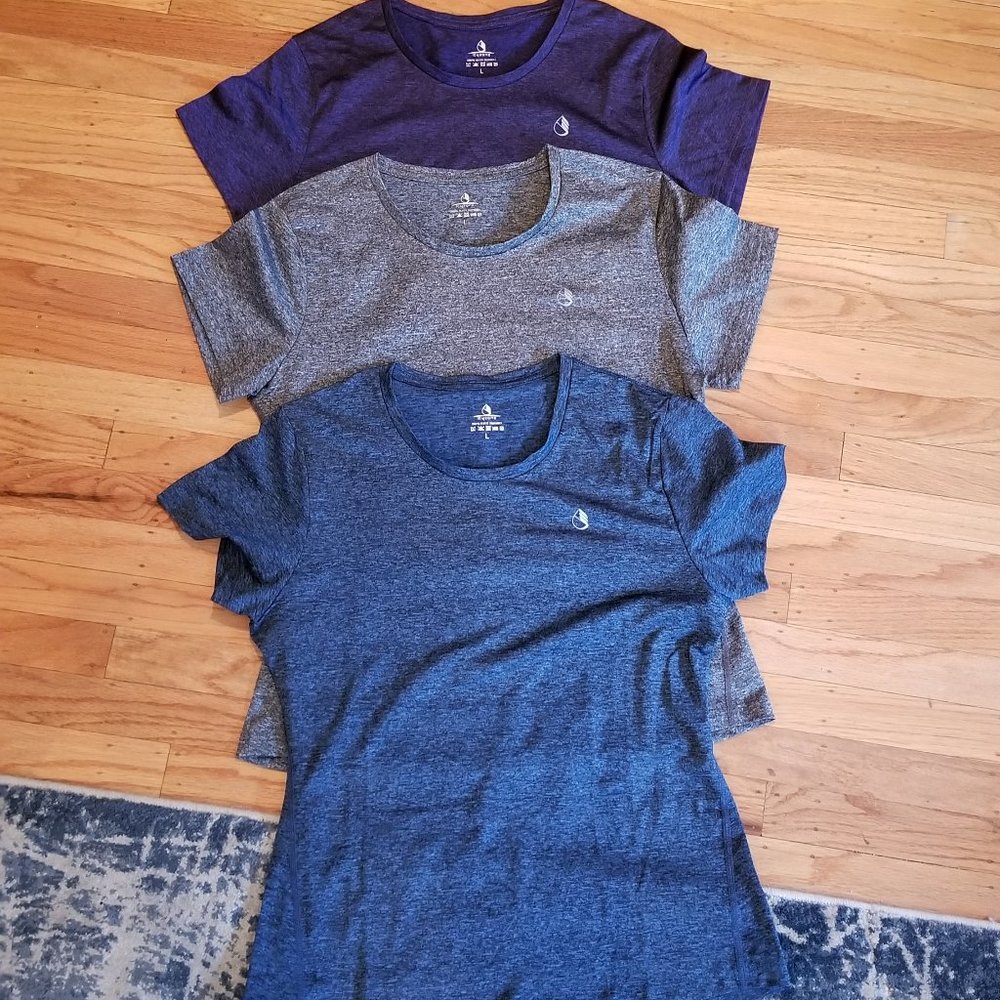 3 icyzone Athletic Tops Purple Blue Gray Large